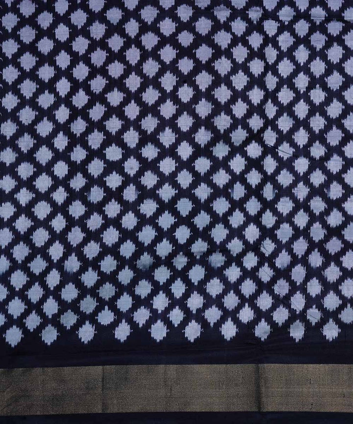 Black hand woven ikkat silk pochampally saree