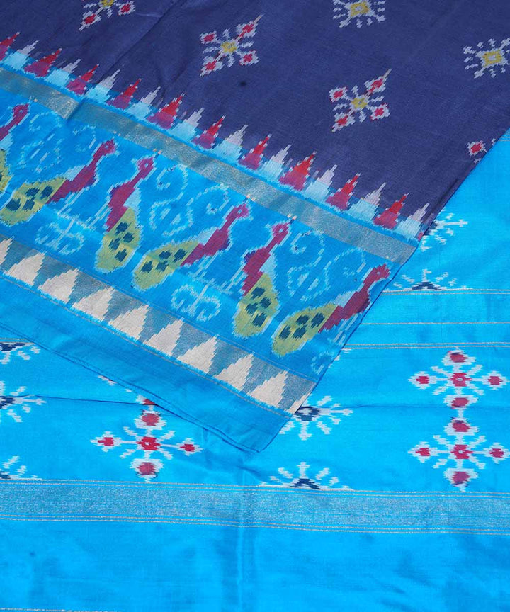 Dark blue hand loom ikkat silk pochampally saree