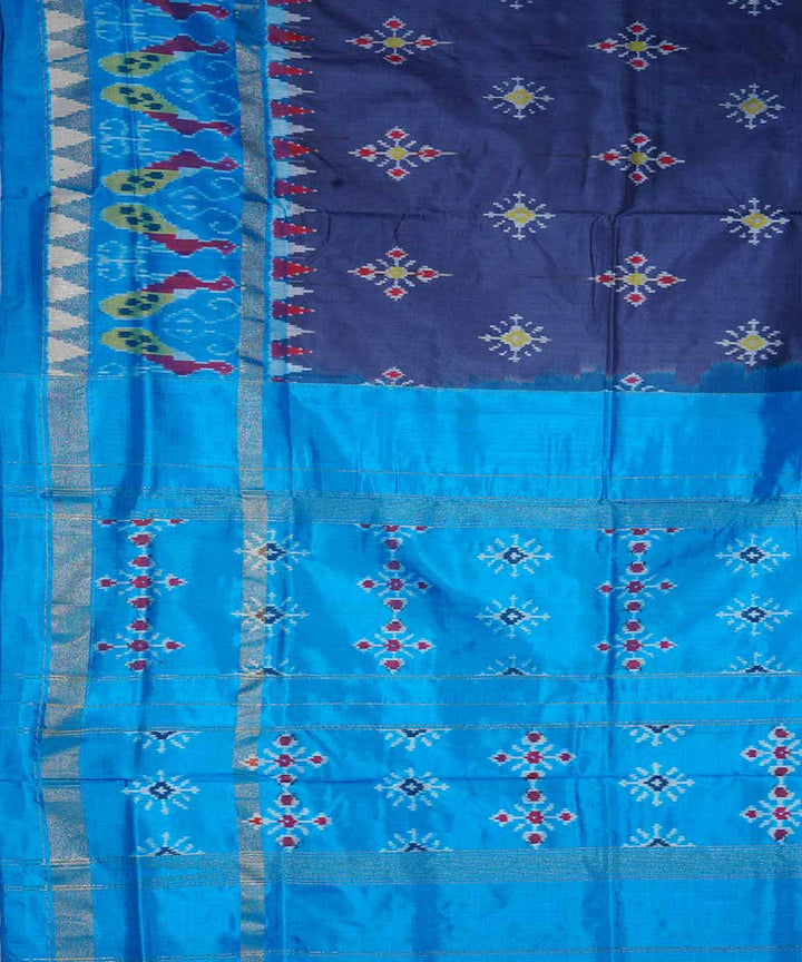 Dark blue hand loom ikkat silk pochampally saree