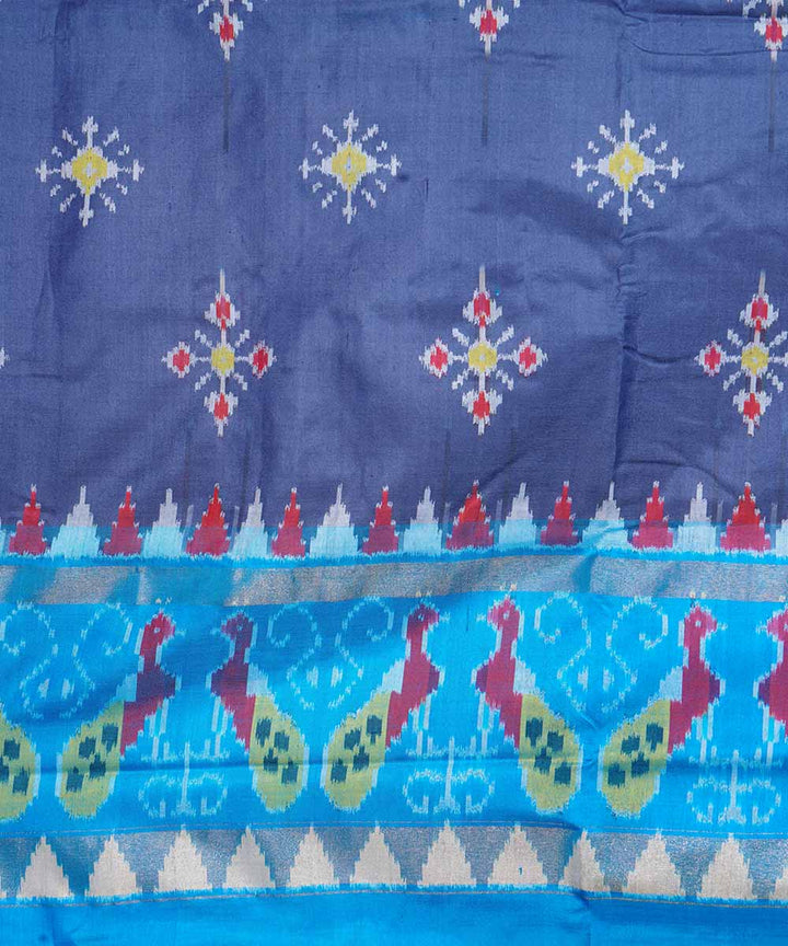 Dark blue hand loom ikkat silk pochampally saree