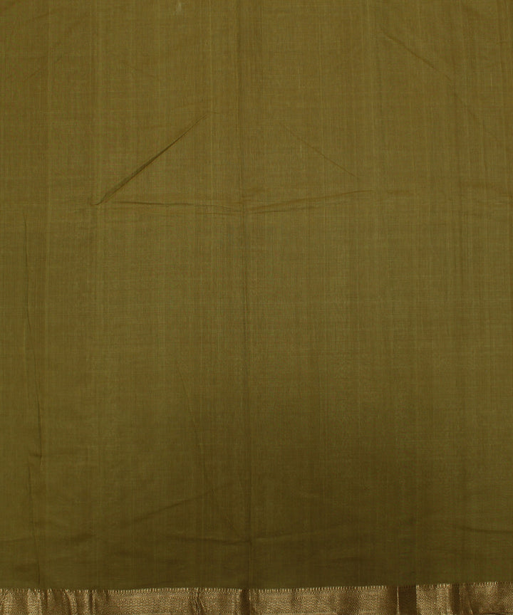 0.7m Olive green handwoven cotton mangalgiri fabric