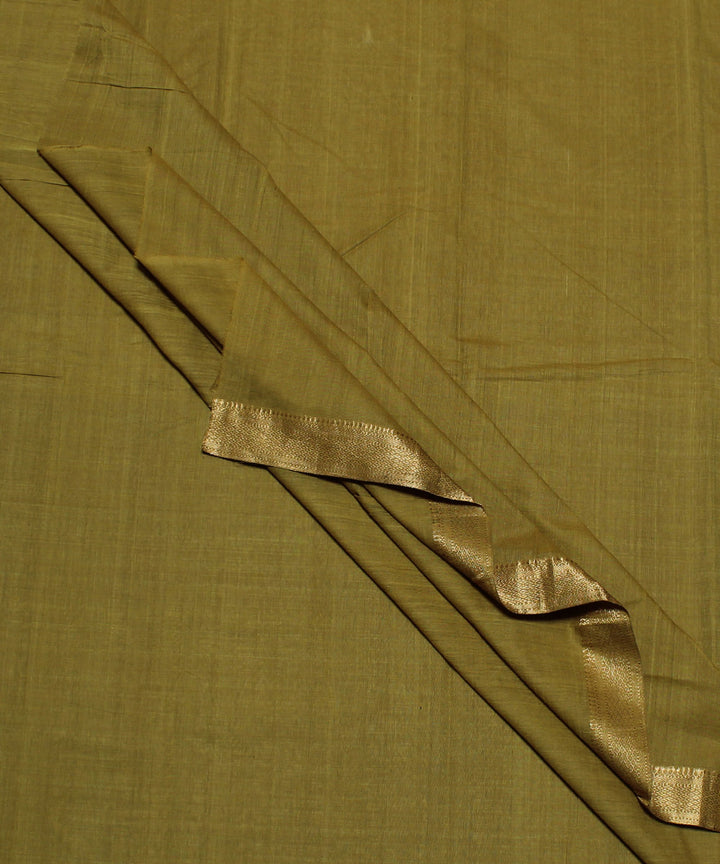 0.7m Olive green handwoven cotton mangalgiri fabric
