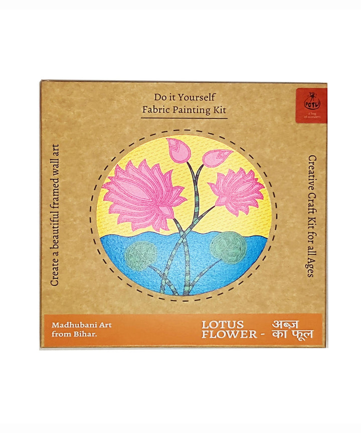 Handmade DIY fabric painitng kit madhubani lotus flower for adults