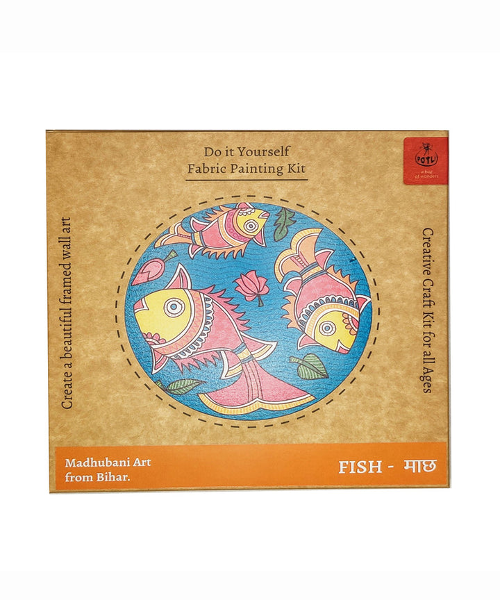 Handmade DIY fabric painitng kit madhubani fish for adults