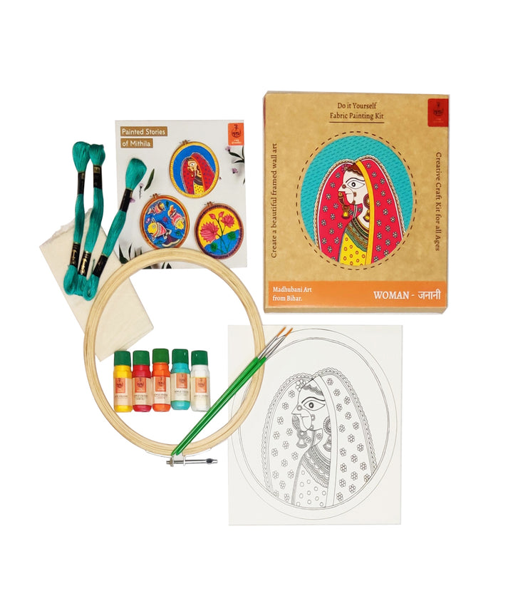 Handmade DIY fabric painitng kit madhubani women for adults