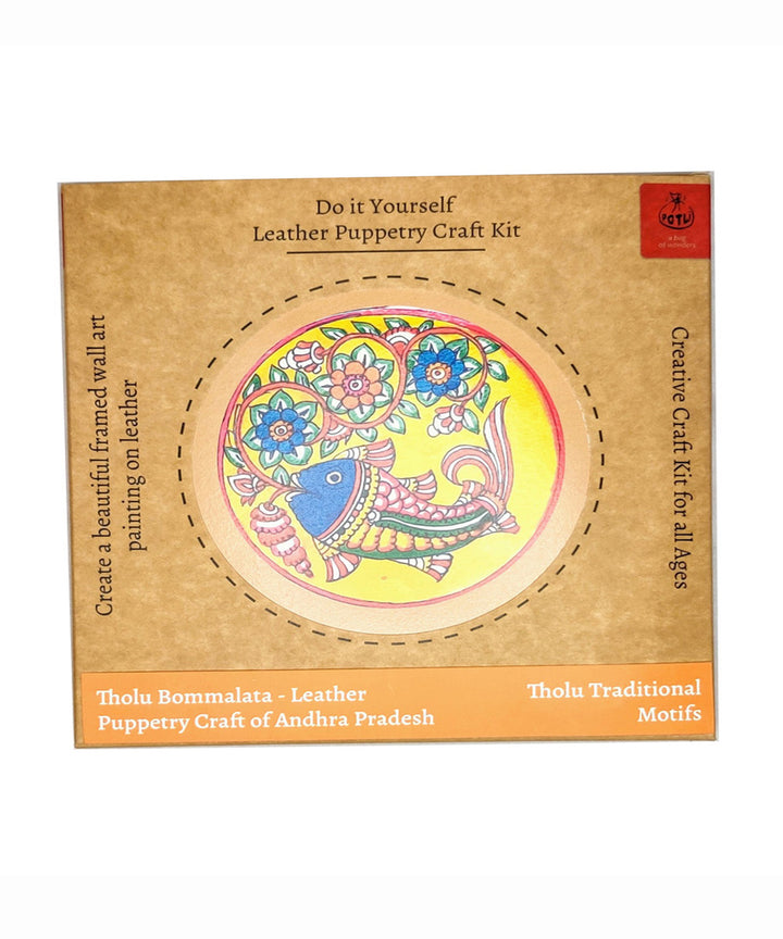 DIY wall art leather puppetry painitng kit traditional fish pattern