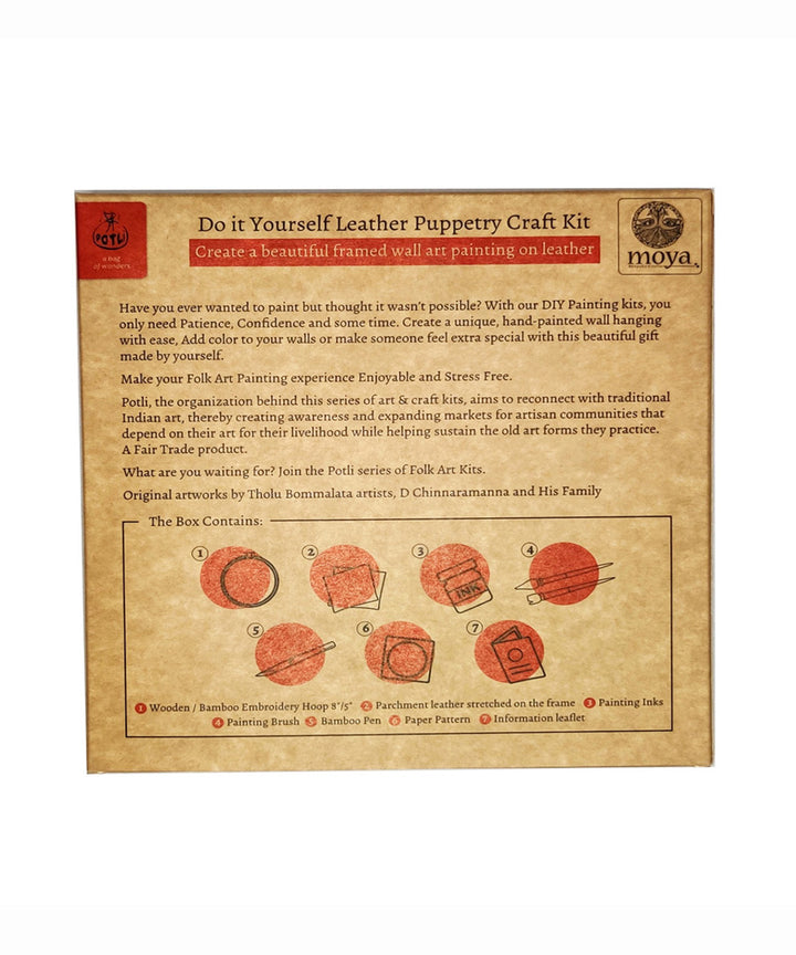 DIY wall art leather puppetry painitng kit kalamkari pattern
