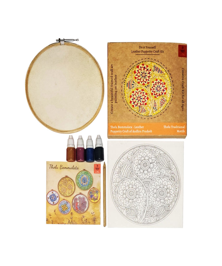 DIY wall art leather puppetry painitng kit kalamkari pattern