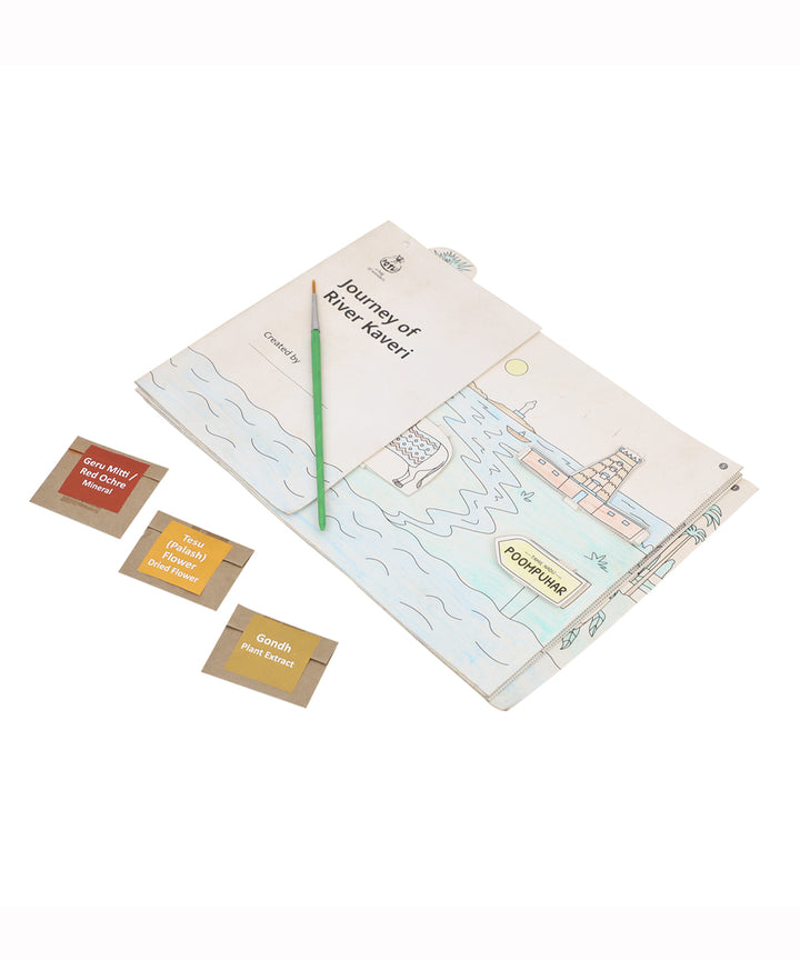 Handmade DIY educational coloring kit rivers of india- Kaveri river