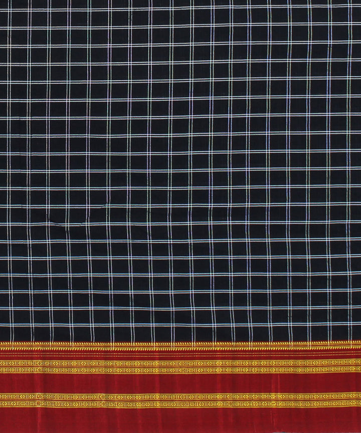 Navy blue handwoven cotton art silk gayatri border ilkal saree