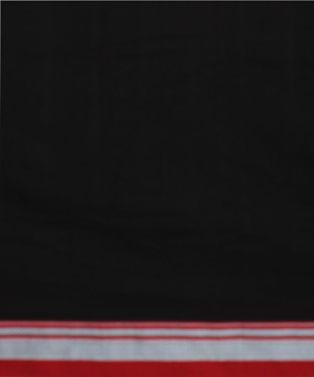 Black handloom cotton art silk chikki paras border ilkal saree