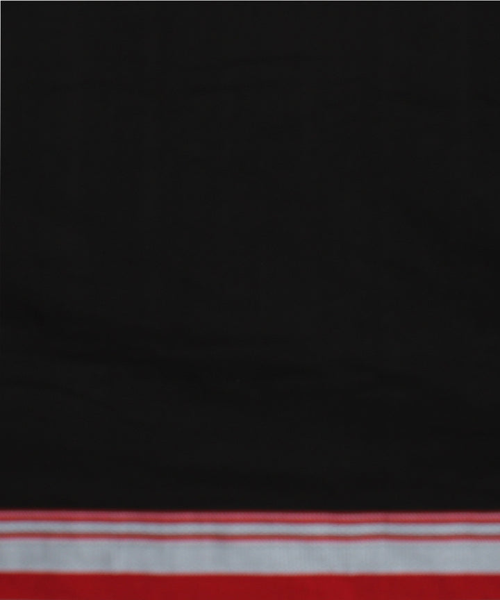 Black handloom cotton art silk chikki paras border ilkal saree