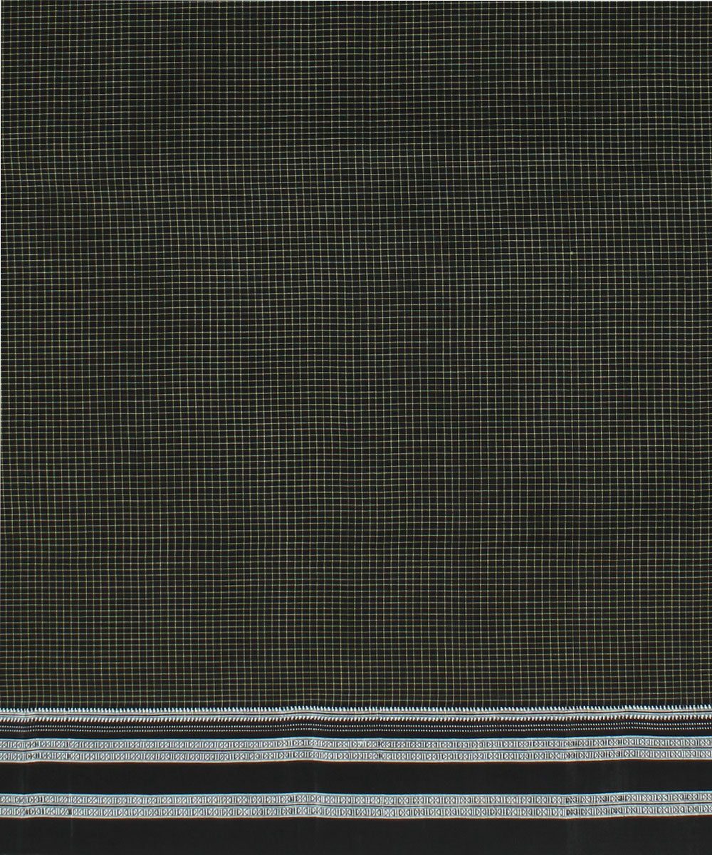 Olive green black handwoven cotton art silk gayatri border ilkal saree