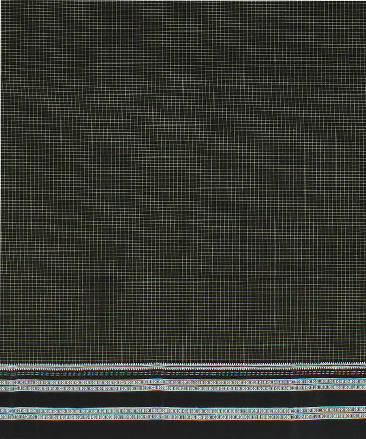 Olive green black handwoven cotton art silk gayatri border ilkal saree