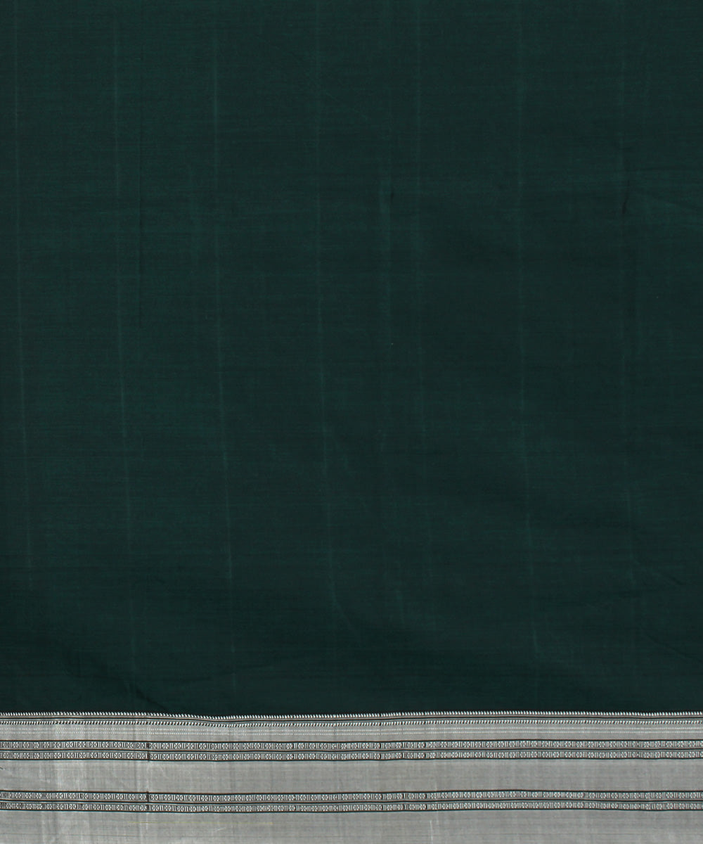 Dark green black handwoven cotton art silk gayatri border ilkal saree
