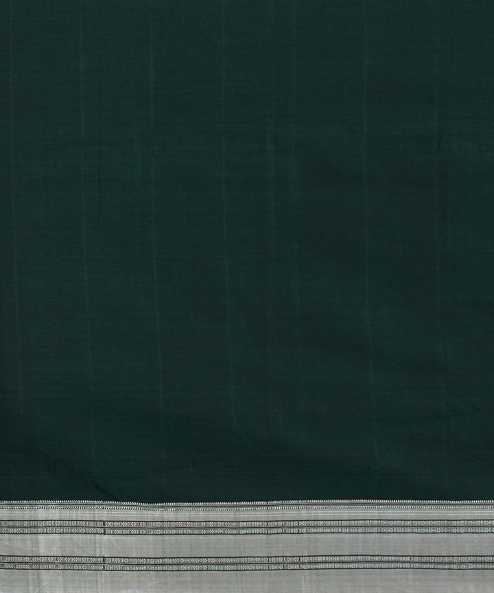 Dark green black handwoven cotton art silk gayatri border ilkal saree