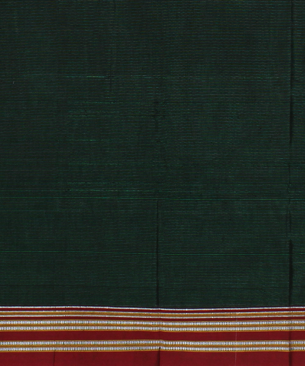 Green red handwoven cotton art silk gayatri border ilkal saree