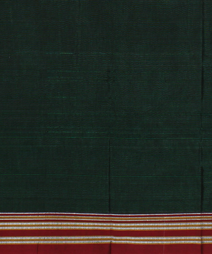 Green red handwoven cotton art silk gayatri border ilkal saree