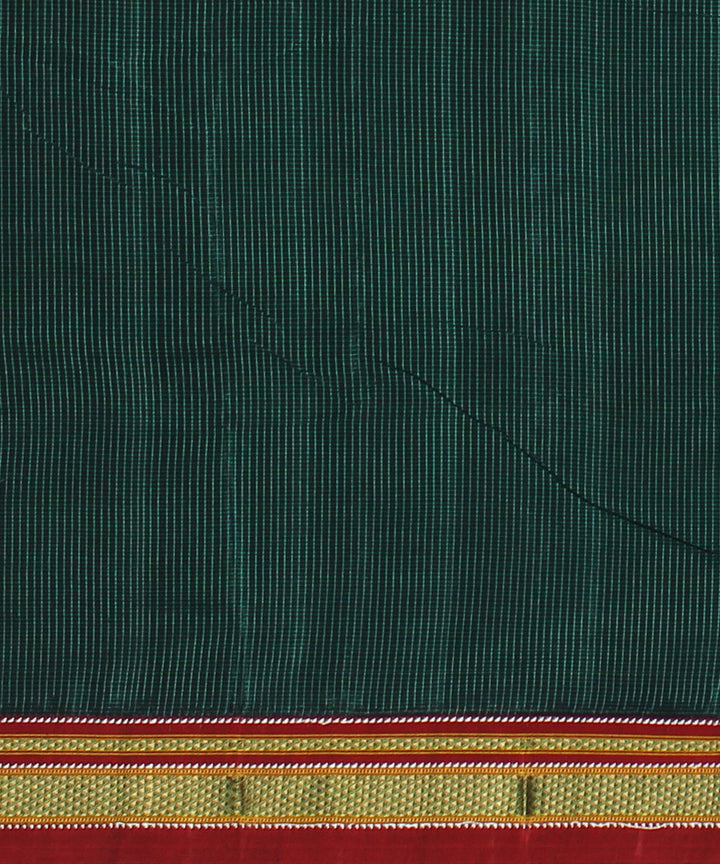 Green red handloom cotton art silk chikki paras border ilkal saree