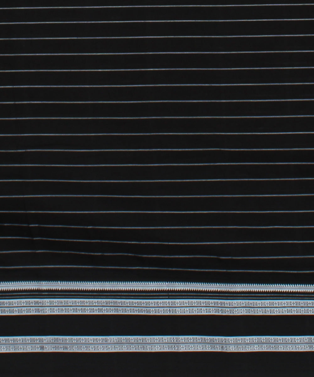 Black grey stripes handwoven cotton art silk gayatri ilkal saree