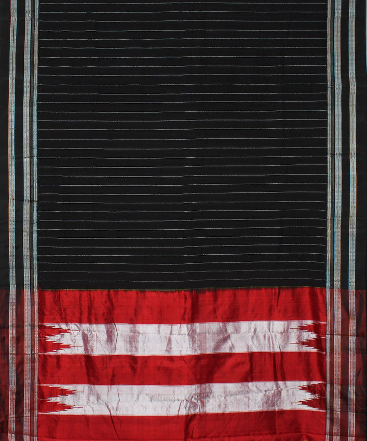 Cool black red handwoven cotton art silk gayatri border ilkal saree