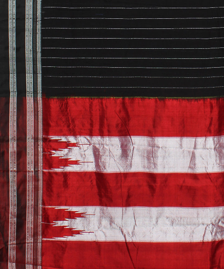 Cool black red handwoven cotton art silk gayatri border ilkal saree