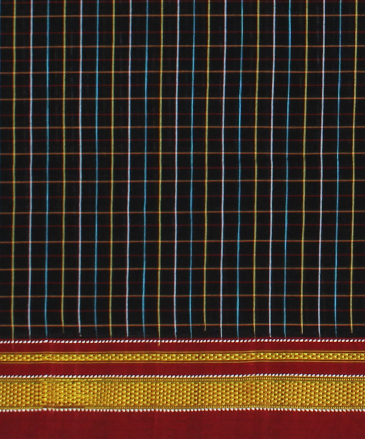 Cool black red handloom cotton art silk chikki paras ilkal saree