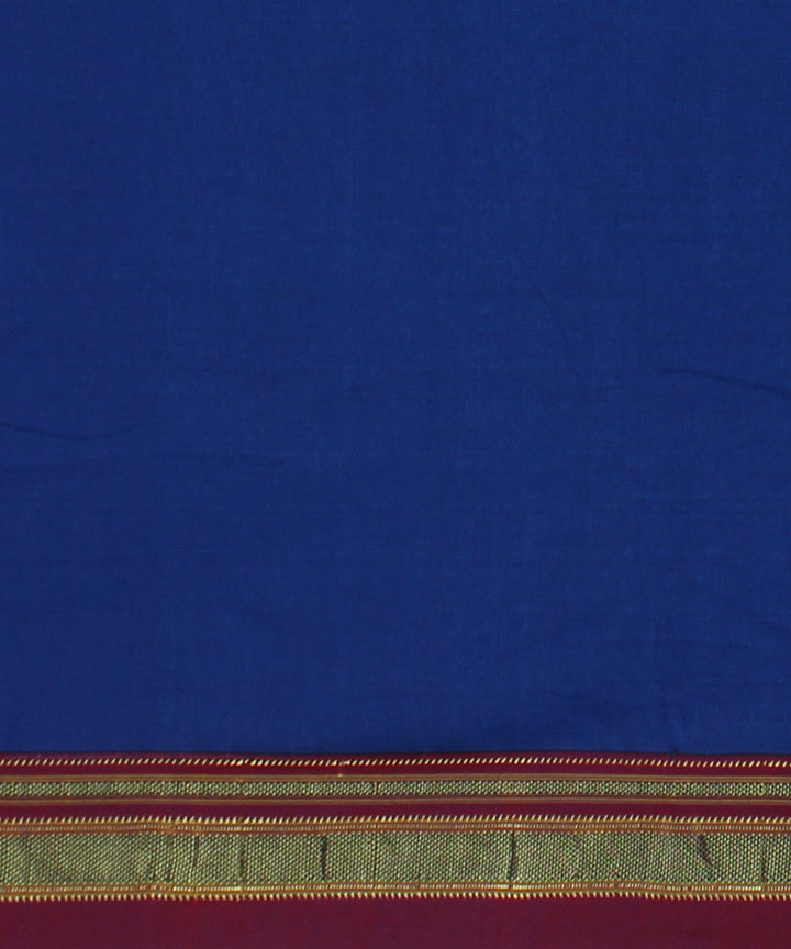 Navy blue red handwoven cotton art silk chikki paras ilkal saree
