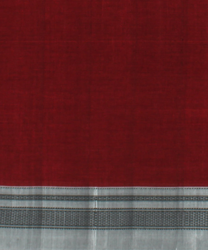 Maroon black handloom cotton art silk chikki paras border ilkal saree