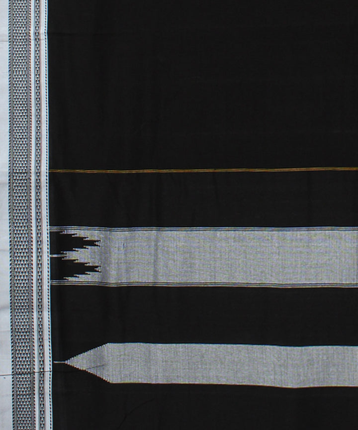 Black cotton art silk chikki paras border handloom ilkal saree