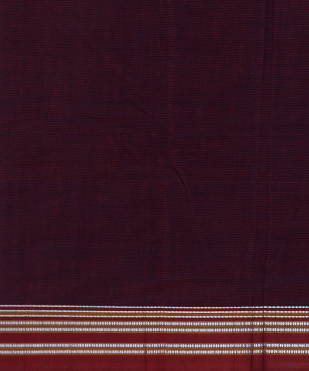 Dark red handwoven cotton art silk gayatri border ilkal saree