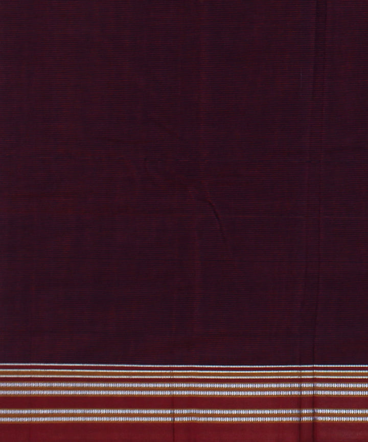 Dark red handwoven cotton art silk gayatri border ilkal saree