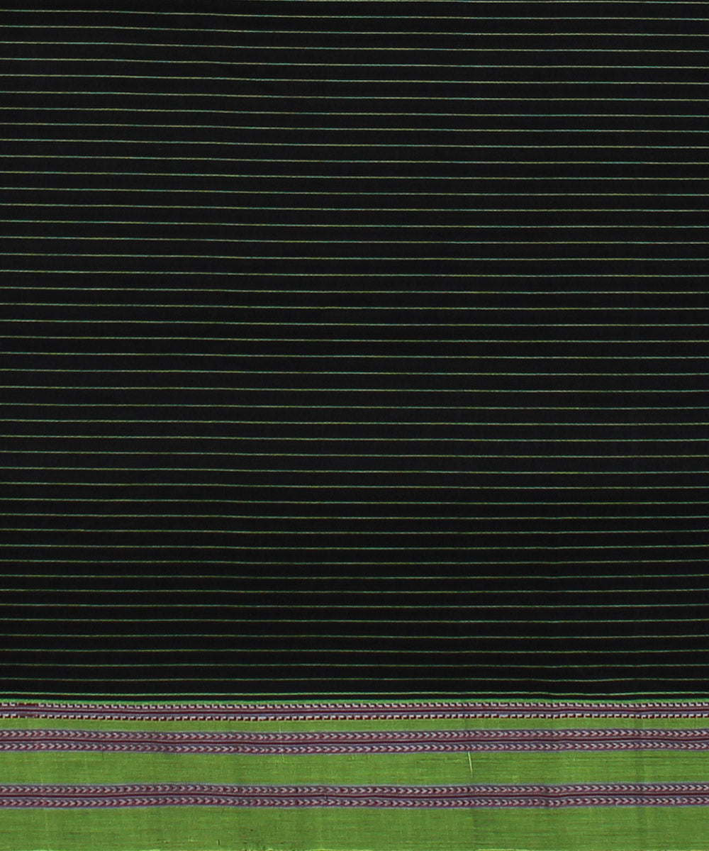 Black green handwoven cotton art silk gayatri border ilkal saree