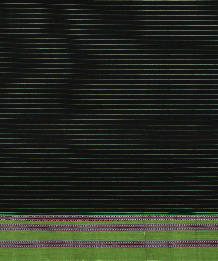 Black green handwoven cotton art silk gayatri border ilkal saree