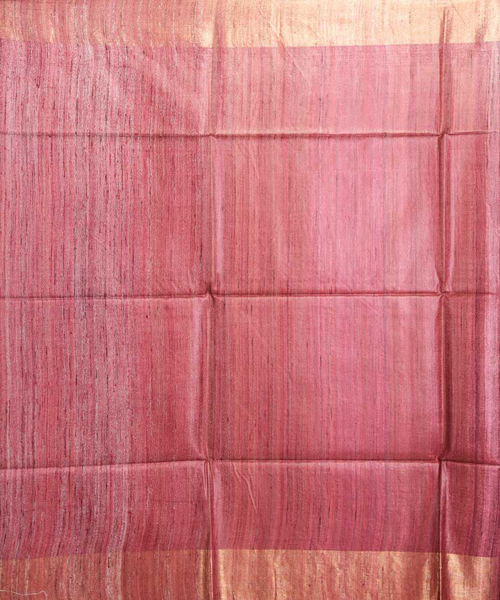 Bottle green handwoven tussar silk sari