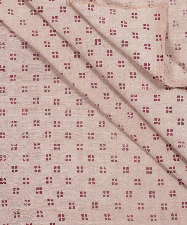 Beige Mangalgiri Handwoven Cotton Fabric