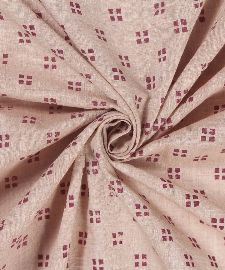 Beige Mangalgiri Handwoven Cotton Fabric