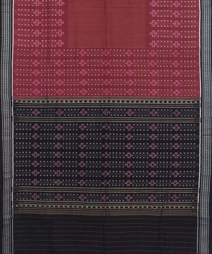 Sambalpuri Handloom Cotton Mauve Black Saree