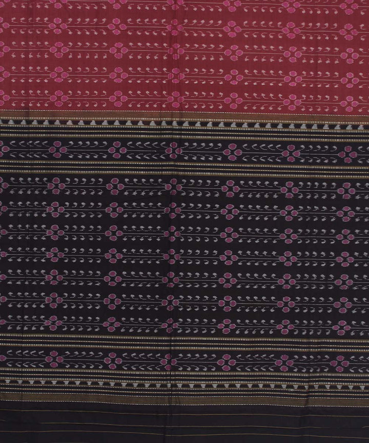 Sambalpuri Handloom Cotton Mauve Black Saree