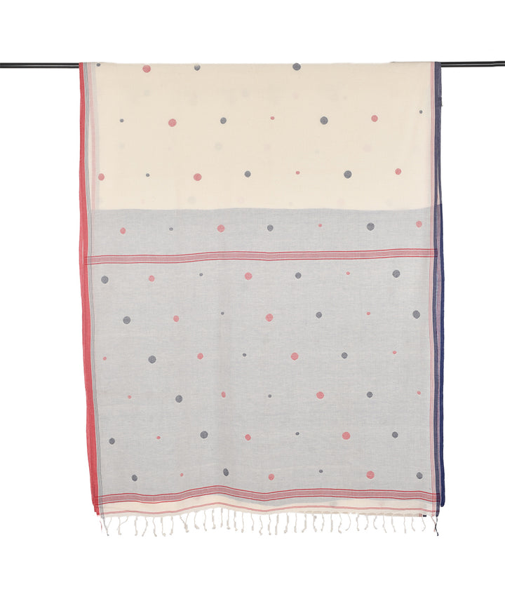 White hand embroidery kantha stitch cotton saree