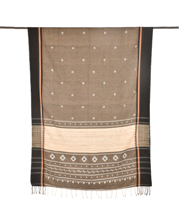 Grey hand embroidery kantha stitch cotton saree