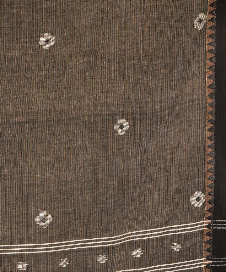 Grey hand embroidery kantha stitch cotton saree