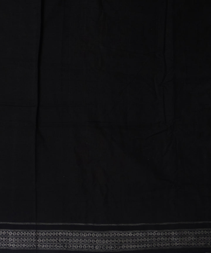 Brick red black handwoven cotton sambalpuri saree