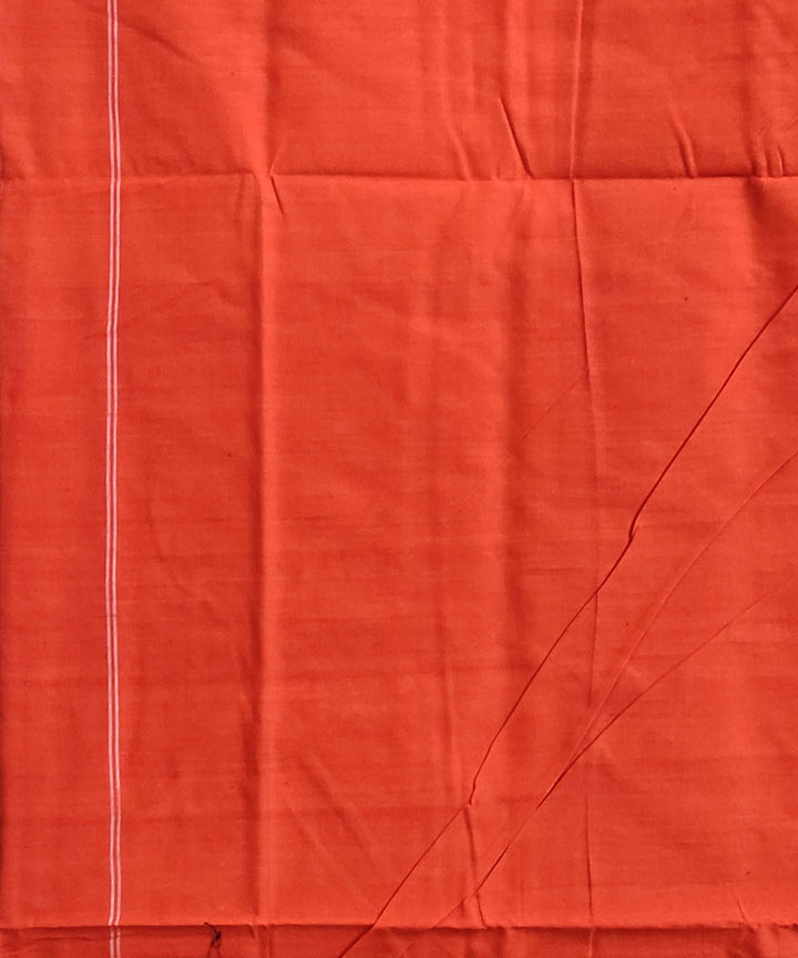 Black orange handwoven cotton sambalpuri saree