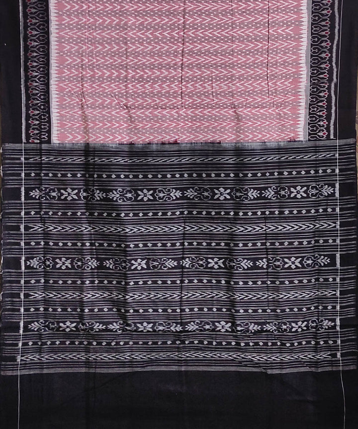 Grey pink handwoven cotton sambalpuri saree