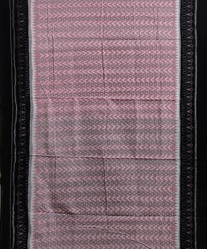 Grey pink handwoven cotton sambalpuri saree