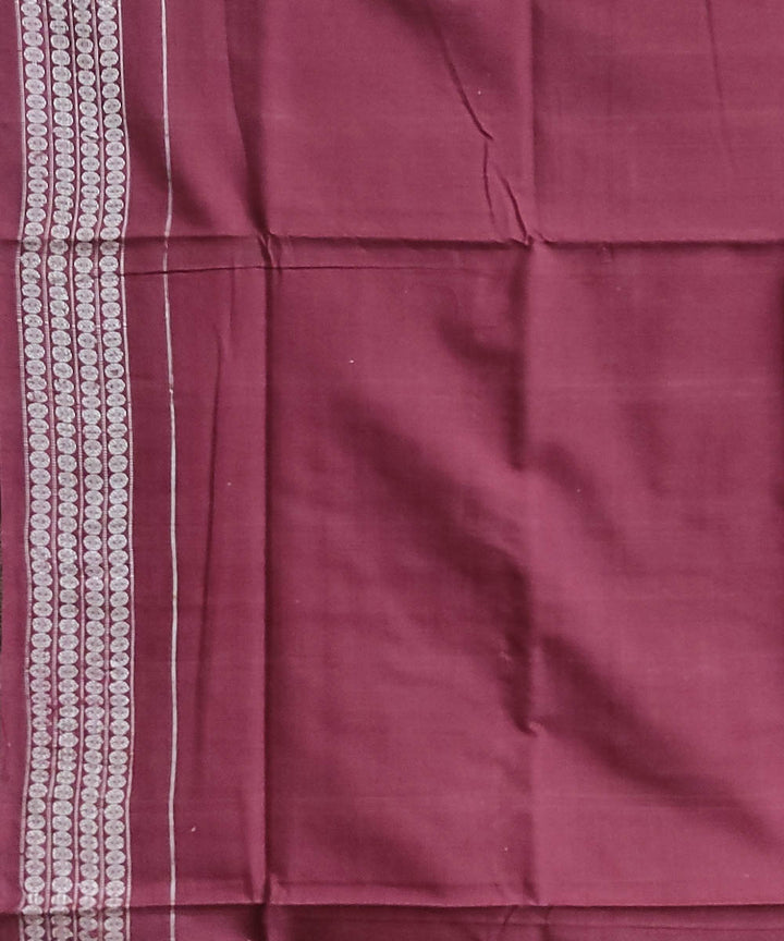 Black maroon handwoven cotton sambalpuri saree