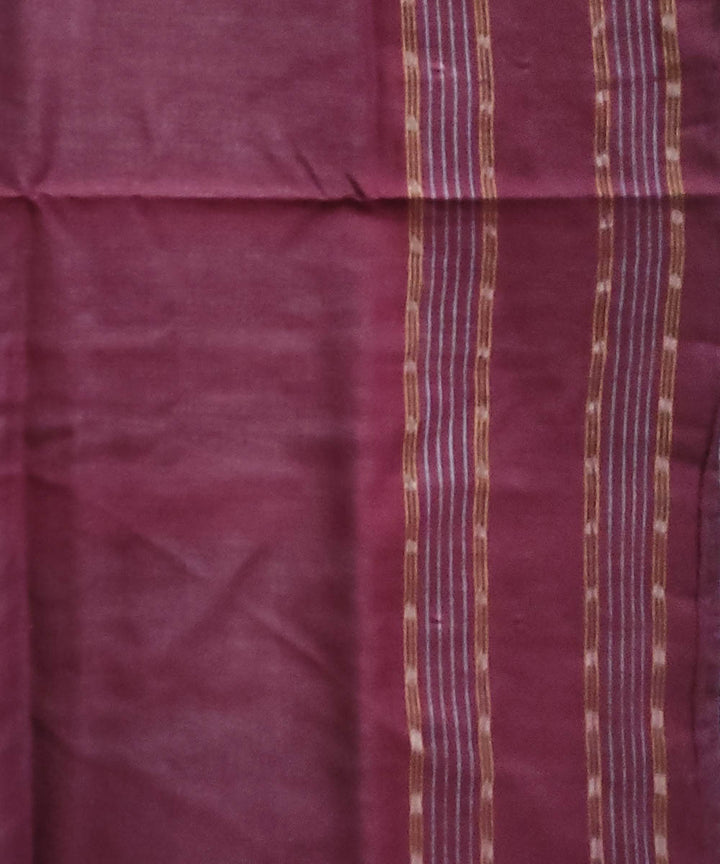 Aqua blue maroon handwoven cotton sambalpuri saree