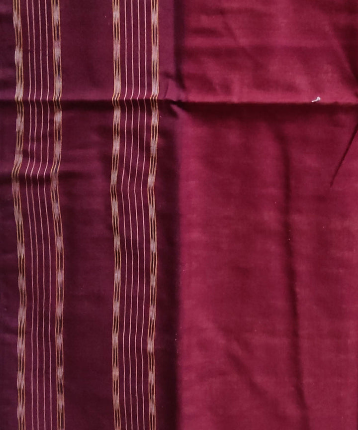 Cream maroon handwoven cotton sambalpuri saree
