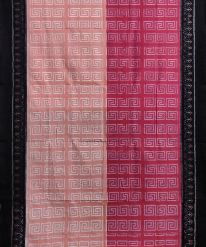 Amarnath pink black handwoven sambalpuri saree